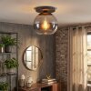 Koyoto Plafoniera, Lampada a sfera 25 cm Cromo, Chiaro, Grigio fumo, 1-Luce