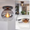 Koyoto Plafoniera, Lampada a sfera 25 cm Chiaro, Grigio fumo, 1-Luce