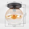 Koyoto Plafoniera, Lampada a sfera 25 cm Ambrato, Chiaro, 1-Luce