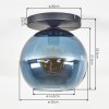Koyoto Plafoniera, Lampada a sfera 25 cm Blu, 1-Luce