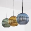 Koyoto Lampadario a sospensione, Lampada a sfera, Lampada a sospensione 30 cm Blu, Oro, Verde, 3-Luci
