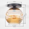 Ripoll Plafoniera, Lampada a sfera Ambrato, 1-Luce