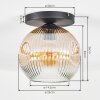Ripoll Plafoniera, Lampada a sfera Ambrato, Chiaro, 1-Luce