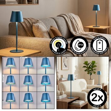 Salgadinho Lampada da tavolo per esterno, Lampada da tavolo LED Blu, 1-Luce