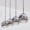 Ripoll Lampadario a sospensione, Lampada a sfera, Lampada a sospensione Cromo, Chiaro, Grigio fumo, 4-Luci