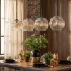 Ripoll Lampadario a sospensione, Lampada a sfera, Lampada a sospensione Ambrato, Chiaro, 4-Luci