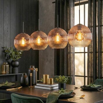 Ripoll Lampadario a sospensione, Lampada a sfera, Lampada a sospensione Chiaro, Ramato, 4-Luci