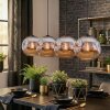 Ripoll Lampadario a sospensione, Lampada a sfera, Lampada a sospensione Cromo, Grigio fumo, 4-Luci