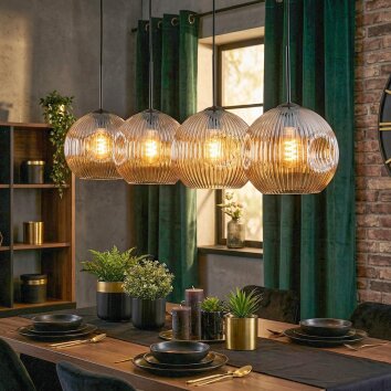 Ripoll Lampadario a sospensione, Lampada a sfera, Lampada a sospensione Ambrato, 4-Luci