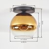 Koyoto Plafoniera, Lampada a sfera 25 cm Oro, Chiaro, 1-Luce