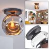 Ripoll Plafoniera, Lampada a sfera Cromo, Grigio fumo, 1-Luce