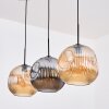 Ripoll Lampadario a sospensione, Lampada a sfera, Lampada a sospensione Ambrato, Grigio fumo, 3-Luci