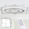 Lidor Plafoniera LED Grigio, Bianco, 1-Luce, Telecomando