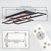 Kelar Plafoniera LED Aspetto del legno, Nero, 1-Luce, Telecomando
