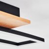 Kelar Plafoniera LED Aspetto del legno, Nero, 1-Luce, Telecomando