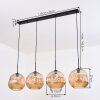 Ripoll Lampadario a sospensione, Lampada a sfera, Lampada a sospensione Ambrato, 4-Luci