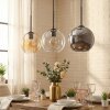 Koyoto Lampadario a sospensione, Lampada a sfera, Lampada a sospensione Ambrato, Cromo, Chiaro, Grigio fumo, 3-Luci