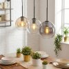 Koyoto Lampadario a sospensione, Lampada a sfera, Lampada a sospensione Ambrato, Chiaro, Grigio fumo, 3-Luci