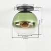 Koyoto Plafoniera, Lampada a sfera 30 cm Verde, Chiaro, 1-Luce