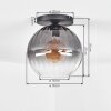 Koyoto Plafoniera, Lampada a sfera 30 cm Chiaro, Grigio fumo, 1-Luce