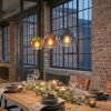 Koyoto Lampadario a sospensione, Lampada a sfera, Lampada a sospensione Blu, Oro, Chiaro, Ramato, 3-Luci