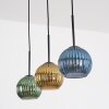 Koyoto Lampadario a sospensione, Lampada a sfera, Lampada a sospensione Blu, Oro, Verde, 3-Luci
