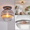 Koyoto Plafoniera, Lampada a sfera 30 cm Chiaro, Grigio fumo, 1-Luce