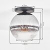 Koyoto Plafoniera, Lampada a sfera 30 cm Chiaro, Grigio fumo, 1-Luce