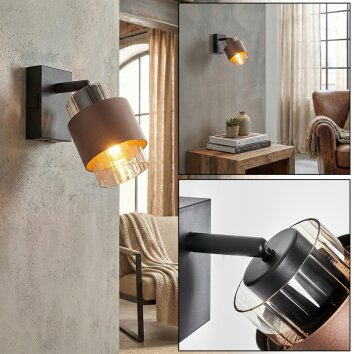 Traak Applique, Faretto da parete Nero, 1-Luce