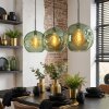 Ripoll Lampadario a sospensione, Lampada a sfera, Lampada a sospensione Verde, 3-Luci