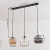 Ripoll Lampadario a sospensione, Lampada a sfera, Lampada a sospensione Ambrato, Chiaro, Grigio fumo, 3-Luci