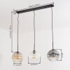 Ripoll Lampadario a sospensione, Lampada a sfera, Lampada a sospensione Ambrato, Chiaro, Grigio fumo, 3-Luci