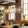 Ripoll Lampadario a sospensione, Lampada a sfera, Lampada a sospensione Ambrato, Chiaro, Grigio fumo, 3-Luci