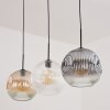 Ripoll Lampadario a sospensione, Lampada a sfera, Lampada a sospensione Ambrato, Chiaro, Grigio fumo, 3-Luci