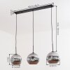 Ripoll Lampadario a sospensione, Lampada a sfera, Lampada a sospensione Cromo, Grigio fumo, 3-Luci