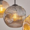 Ripoll Lampadario a sospensione, Lampada a sfera, Lampada a sospensione Ambrato, Grigio fumo, 3-Luci