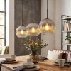 Ripoll Lampadario a sospensione, Lampada a sfera, Lampada a sospensione Cromo, Chiaro, Grigio fumo, 3-Luci