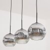 Ripoll Lampadario a sospensione, Lampada a sfera, Lampada a sospensione Cromo, Chiaro, Grigio fumo, 3-Luci