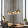 Ripoll Lampadario a sospensione, Lampada a sfera, Lampada a sospensione Chiaro, Grigio fumo, 3-Luci