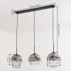 Ripoll Lampadario a sospensione, Lampada a sfera, Lampada a sospensione Chiaro, Grigio fumo, 3-Luci