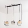 Ripoll Lampadario a sospensione, Lampada a sfera, Lampada a sospensione Ambrato, Chiaro, Grigio fumo, 3-Luci