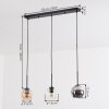 Koyoto Lampadario a sospensione, Lampada a sfera, Lampada a sospensione Ambrato, Cromo, Chiaro, Grigio fumo, 3-Luci
