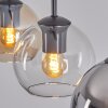 Koyoto Lampadario a sospensione, Lampada a sfera, Lampada a sospensione Ambrato, Cromo, Chiaro, Grigio fumo, 3-Luci