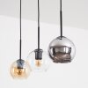 Koyoto Lampadario a sospensione, Lampada a sfera, Lampada a sospensione Ambrato, Cromo, Chiaro, Grigio fumo, 3-Luci