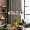 Koyoto Lampadario a sospensione, Lampada a sfera, Lampada a sospensione Ambrato, Chiaro, Grigio fumo, 3-Luci