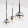 Koyoto Lampadario a sospensione, Lampada a sfera, Lampada a sospensione Ambrato, Chiaro, Grigio fumo, 3-Luci