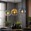 Koyoto Lampadario a sospensione, Lampada a sfera, Lampada a sospensione Blu, Oro, Verde, Chiaro, 3-Luci
