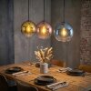 Koyoto Lampadario a sospensione, Lampada a sfera, Lampada a sospensione Blu, Oro, Chiaro, Ramato, 3-Luci