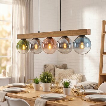 Gastor Lampadario a sospensione, Lampada a sfera, Lampada a sospensione Écru, Nero, 5-Luci