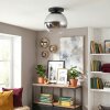 Koyoto Plafoniera, Lampada a sfera 30 cm Cromo, Chiaro, Grigio fumo, 1-Luce